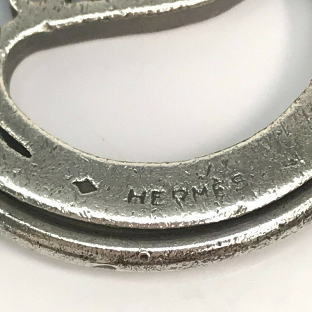 HERMES vintage Shuval horse charm Key Holder Metal Silver - Picture 4 of 7
